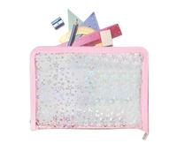 Transparent Refillable School Binder - 161G A5 Sticker Collection Book, Zipper Card Storage Book for Journal, Tickets, Receipts, School, Office, Retrieval, Request, Request, School