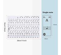 Transparent Removable Piano Key Board Sticker for 61/88 Key Electronic Pianos (Color) (Black)