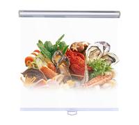 Transparent Roller Blinds for Freezer Showcase - Roll Up Plastic Shades, Keep Food Fresh, Size W105x150CM, Perfect for Refrigerators & Market Display, Energy Efficient Design