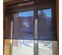 Transparent Roller Shade Privacy Window Covering Thermal Reflective Fabric No Drill Installation for Office Bathroom Patio 60130cm Wide (Blue W 120xH 200cm)