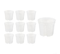 Transparent Root Control Flower Pot, 10-Pack, Visible Breathable Drainage, Air-Pruning & Moisture Monitoring, Sturdy PP Plastic, for Orchid Growers and Beginners(Medium)