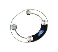 Transparent Round Digital Scale Body Weight Floor Electronic Scales Smart LCD Bathroom 180KG Weighing Precise Easy To Read(Black)