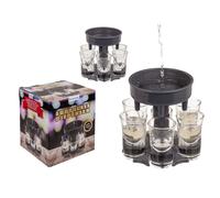 Out fo The Blue Schnapps Carousel Pouring aid with 6 Glasses, Shot Carousel Shot Glass, Shot Glass, Shot Glass, Shot Glass, Shooter Glass, Dark Grey