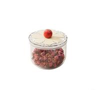 Transparent Round PET Storage Jar with Silicone Sealed Lid, Food Airtight Container for Kitchen Snacks Spices Dried Fruits, Clear Organizer Canister 2600ml(900ml)