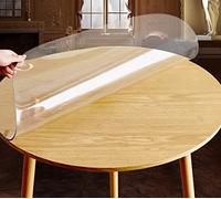 Transparent Round PVC Table Protector Waterproof Non-Slip Heat Resistant Easy to Clean 90cm - Perfect for Dining Tables and Home Décor