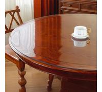 Transparent Round Table Cover 2mm Clear Washable Table Protector Fat ResistantTable Protection Film Matte Finish 130 cm Diameter