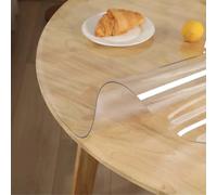Transparent Round Table Film 2mm Thick Round Tablecloth for Dining & Coffee Tables Water Oil & Heat Resistant Mat Ideal for Chair Cushions (120cm)