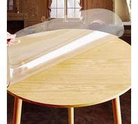 Transparent Round Table Protector PVC Non-Slip Waterproof Heat Resistant 105 cm 1.5 mm Thick - Ideal for Dining Tables Easy to Clean Durable Surface Covering