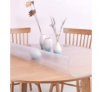 Transparent Round Table Protector - PVC Non-Slip Waterproof Heat-Resistant 90cm Diameter 1mm Thick Durable Table Cover for Kitchen & Dining Room