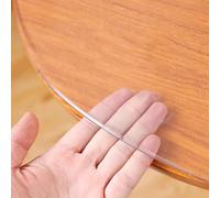 Transparent Round Tablecloth 90cm Waterproof PVC Table Protector Stain-Resistant Cover for Kitchen Dining Room Outdoor Useand Easy to Clean