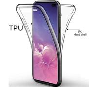 (transparent, Samsung Galaxy A70) 360 Full Body Hard PC Back + Soft TPU Front Phone Case Clear Cover for Huawei Samsung Xiaomi iPhone