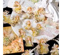 Transparent Scrapbook Stickers 30pcs Self-Adhesive Scrapbook Supplies Accessories Fairy Stickers Decorative for Scrapbooking Notebook Journal DIY Art Craft Card Making Supplies（Flower elf 3）