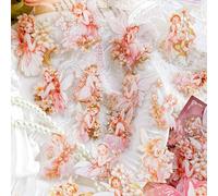 Transparent Scrapbook Stickers 30pcs Self-Adhesive Scrapbook Supplies Accessories Fairy Stickers Decorative for Scrapbooking Notebook Journal DIY Art Craft Card Making Supplies（Flower elf 2）