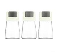Transparent Seasoning Bottle Set Plastic Salt and Pepper Shakers Pepper Spice Jar Container Spice Storage Containers for Kitchen Cooking Salt(Green 3pcs)