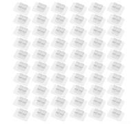 Transparent Self Sticking Hooks for LED String Lights 60 Pack for Outdoor Use on Clean Surfaces Including Glass Wood and Vinyl Siding