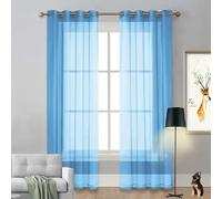 Transparent Sheer Blackout Curtains50 x 265 cmSoft PolyesterVarious SizesIdeal for Bedroom Living Room Home DécorSky Blue Color