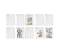 Transparent Sheet Sleeves - Pack of 10 5-Ring M5 Zip Sticky Note Sleeves | Sticker Collection Folder Inserts | For Students Teachers Professionals Travellers Stickers Photos Cards Receipts