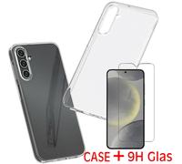 Transparent Silicone Case Cover + 9H Tempered Glass for Xiaomi Redmi 14C