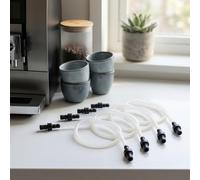 Transparent Silicone Milk Hose Set for Automatic Coffee Makers, Customizable Replacement Tubing with Fittings for Impressa and for ena