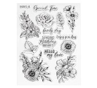 Transparent Silicone Stamps, 1 Pcs T2002 Rose Clear Stamps for Card Making Decoration DIY Scrapbooking Embossing Album Decor Craft, Clear