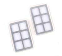 Transparent Slim Fly Box 2pcs Plastic Hook Holder(6 squares)