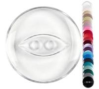 Transparent Small Cardigan Buttons, 14 mm Fish Eye - Pack of 10 Matching Plastic Buttons for Toddler Cardigans, Baby Dresses, Light Knits, Knitting & Crafts - Giddy Square