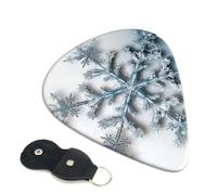 Transparent Snowflake 6 Pack Guitar Picks With Holder, Personalized Guitar Plectrums Non-Slip Portable Ukulele Bass Picks 0.46mm For Acoustic Guitar Lovers Gifts