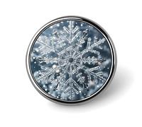 Transparent snowflake Lapel Pin for Men Panda Star Fashion Brooch Pin -Cute Enamel Badges, Aluminum Alloy Metal Pinback for Hats, Shirts, Bags, Jackets & Accessories (1 Inch Round Button Pins)