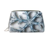 Transparent snowflake Makeup Bag for Women Cosmetic Bags Leather Travel Makeup Case Organizer Waterproof Make up Pouch Open Flat Toiletry Bag Portable Storage Pouch for Travelling, Gold, One Size