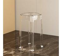 Transparent Stackable Acrylic Bar Stool - Modern Backless Kitchen Patio Chair for Indoor Outdoor Living Room - Counter Height