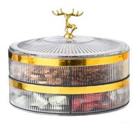 Transparent Stackable Candy Snack Bowl With Deer Handle For Home Kitchen Counter Organization And Dry Fruit Storage Display Green Color(D)