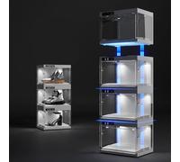 Transparent Stackable Shoe Rack with Smart LED Control Ideal for Displaying and nizing Sneakers Space-Saving Shoe for Home or Office