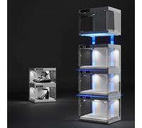 Transparent Stackable Shoe Rack with Smart LED Control Perfect for Displaying and nizing Sneakers - Space-Saving Design for Home and Closet Storage