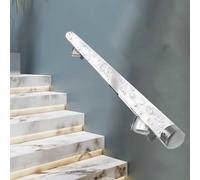 Transparent Stair Railing with Bubbles, Stair ils Support, Wall-Mounted Stair Grab Bar, 4m Long, Silver Fittings, Ideal for Hallways and Safety.