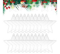 Transparent Stars Acrylic Ornaments, Clear Tree Decorations, Blank Acrylic Ornament for Tree Hanging Decoration Supplies
