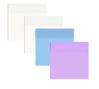 Transparent Sticky Notes, Clear Sticky Notes and Page Flags Set, Colored Self Adhesive See Through Sticky Notes for School Office (Blue+Purple+White)