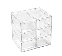 Transparent Storage Drawer Cabinet Small Plastic Desk Storage Organiser with 6 Drawers, Desktop Craft Drawer Organizer Box, Mini Stackable Clear Caddy forStoring Lipstick Jewelry DIY Parts
