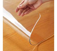 Transparent Table 90 x 98 cm Waterproof, Oil Proof Transparent Clear Table Protector Clear Plastic for Kitchen, Dresser and Writing Desk, Rounded corners