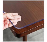Transparent Table Cover 122x229cm1.5mm Thick PVC Rounded Eds Customizable C Table Protector Ideal for Easy Cutting and Versatile Use