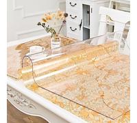Transparent Table Cover Protector Crystal Clear 1.5mm Plastic Tablecloth Wipe Clean No Shrinkage No Smell Child and Pet Friendly Ideal for Wedding Party Reception Dining Banquet Buffet 35x175cm