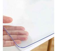 Transparent Table Cover Protector Rectangle, 2mm Thick Clear Table Protector Mat for Dining Room Table, 80x180cm/80x200cm/90x150cm Plastic Table Cloth, Waterproof Table Pad for Kitchen, Offi