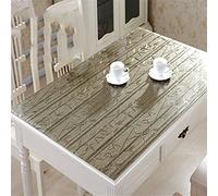 Transparent Table Cover Protector Transparent Plastic Tablecloth PVC Tablecloth Rectangle Table Cloth Waterproof Cover Soft Glass Mat Crystal Boards Placemats Wipeable Protector(Violet,80x100cm)