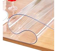 Transparent Table Cover Protector Waterproof Clear PVC Tablecloth 35.43x98.43in1.5mm Thick Nonslip WipeClean Protector for Kitchen Dining Room & Office DeskDurable Table Cover