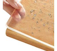 Transparent Table Cover Shield - Clear Furniture Guard, Vinyl Desk Mat, Heavy Duty Scratch Protection Solution Commercial Residential, Thick 24 X 24 Vinyl Sheet Cover Pad with Dining Furniture