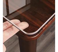 Transparent Tablecloth Protector,Waterproof Table Protector,65° Beveled Edge Table Mat,2mm Thick PVC Wooden Desk Protective Pad,for Kitchens,Dining Tables,and Office Desks (50x50cm/20x20in)