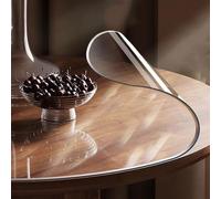 Transparent Tablecloth Waterproof PVC Cover, 90cm Round Table Protector for Weddings, Graduations, and Parties - Easy to Clean