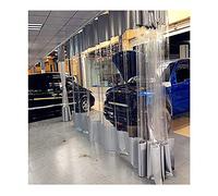 Transparent Tarp Curtain Heavy-Duty PVC Partition for Outdoors Waterproof Side Wall Grey 2.2m Size Ideal for Events Patios and Construction Sites