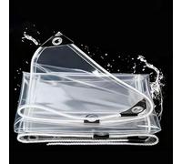 Transparent Tarpaulin 135 x 155 cm Waterproof UV Resistant Heavy Duty Clear Tarp Pergola Covers with Eyelets and Rope for Garden Patio Lawn Boats Truck Rv Car, White