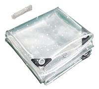 Transparent Tarpaulin 178 x 300 cm Large Rainproof Tarp Uv Tear Resistant Pe Tarpaulin Sheet Tent Fabric Tarp Sheet with Rope Waterproof Cover for Multipurpose Outdoor Use, transparent