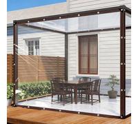 Transparent Tarpaulin 220 x 290 cm 80 G M², Windproof Tear Resistant, Weatherproof, Frost-Resistant, Uv-Resistant, Heavy Duty Clear Tarpaulin with Eyelets for Garden, colorless